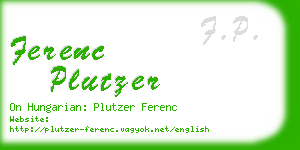 ferenc plutzer business card